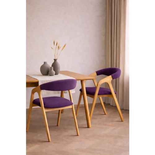 PRODUCENT Krzesło Dębowe KR-201 Kolor Tkaniny Fioletowy